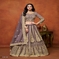 Women's Premium Wedding Net Lehenga Choli with Embroidered Dupatta